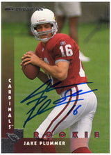 Jake Plummer Signed Arizona Cardinals 1997 Donruss Rookie Football Trading Card #217 w/Snake