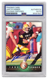 Jake Plummer Signed Arizona Cardinals 1997 Pro Line Rookie Football Card #279 w/Snake (PSA Encapsulated)