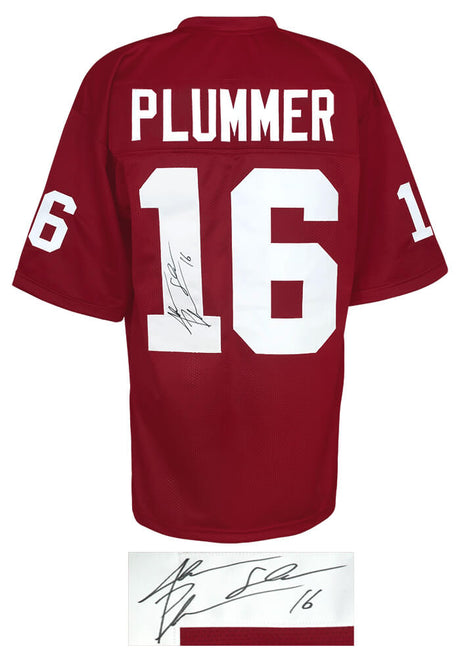 Jake Plummer Signed Red T/B Custom Football Jersey w/Snake