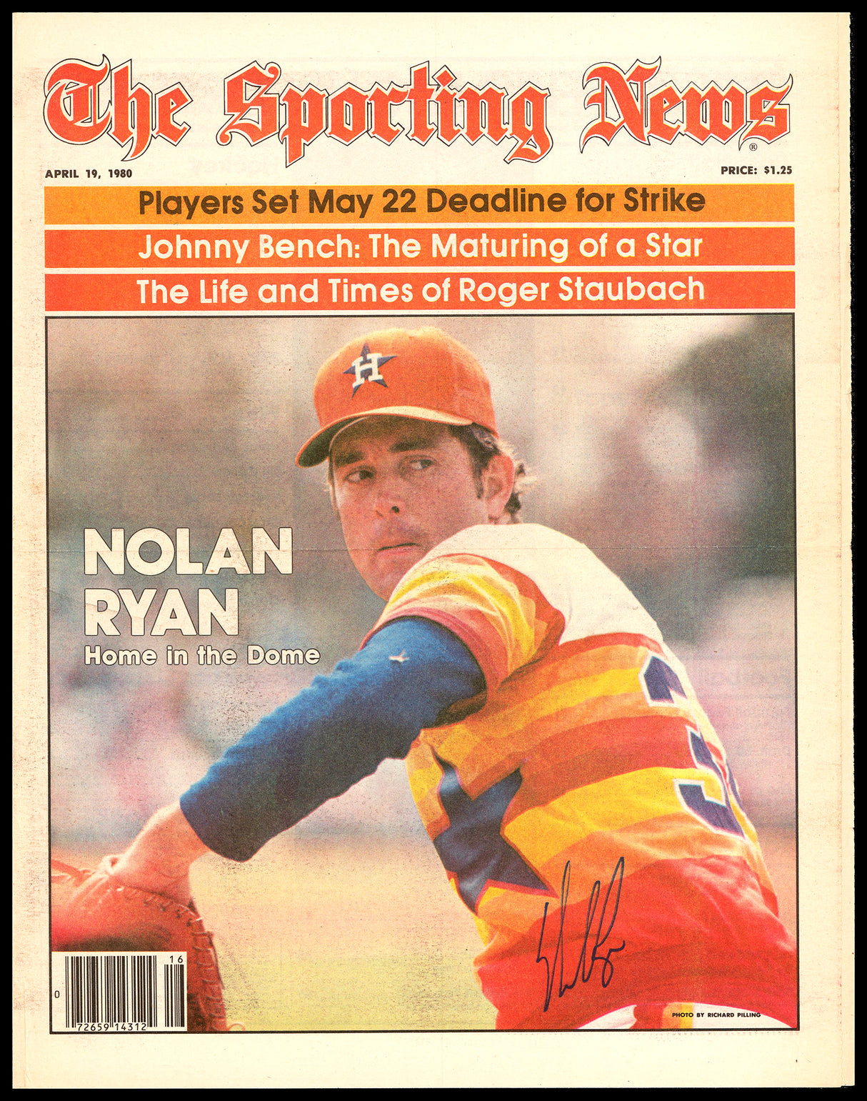 Nolan Ryan Autographed Sporting News Cover Houston Astros Beckett BAS QR #BP55319