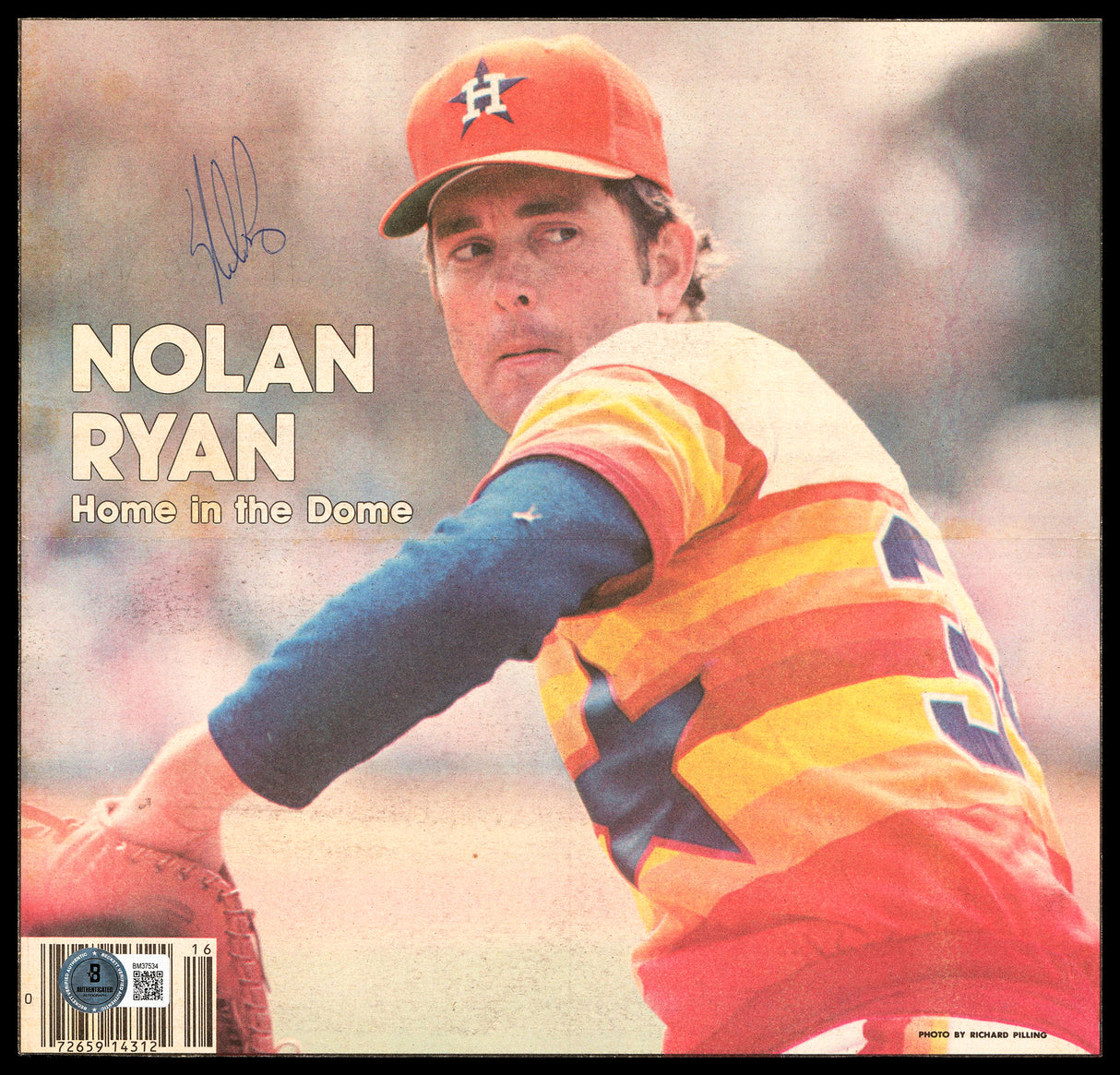 Nolan Ryan Autographed 10x10 Magazine Page Photo Houston Astros Beckett BAS QR #BM37534