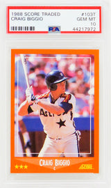 Craig Biggio (Houston Astros) 1988 Score Traded Baseball #103T RC Rookie Card - PSA 10 GEM MINT