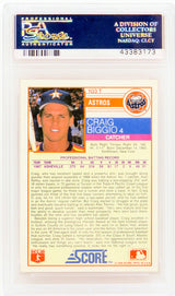 Craig Biggio (Houston Astros) 1988 Score Traded Baseball #103T RC Rookie Card - PSA 10 (Silver Label)