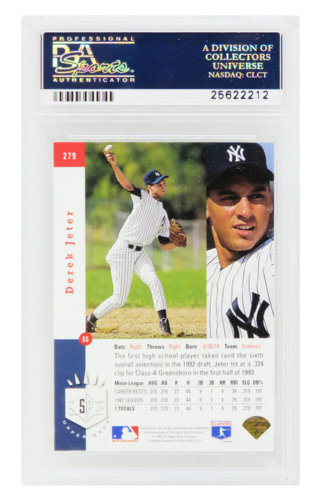 Derek Jeter (New York Yankees) 1993 SP Foil Baseball RC Rookie Card #279 (PSA 8 NM-MT) (C.)