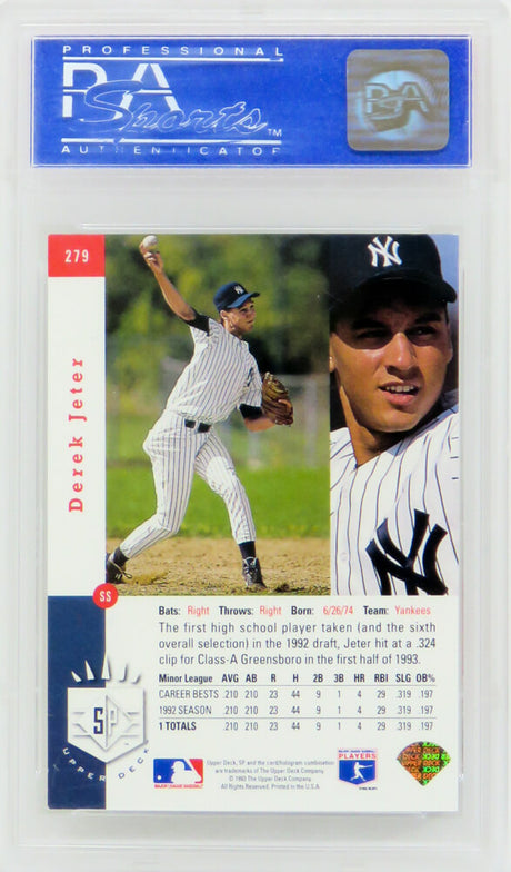 Derek Jeter (New York Yankees) 1993 SP Foil Baseball RC Rookie Card #279 (PSA 7 NM) (F)