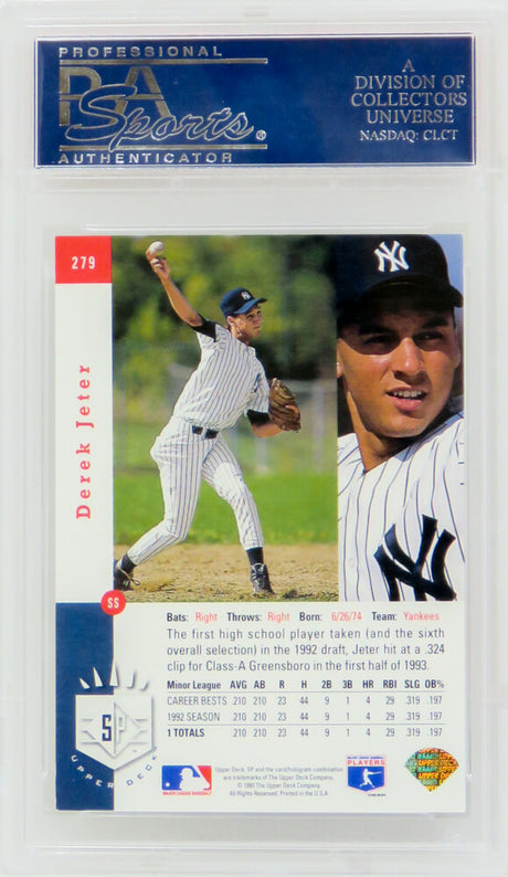 Derek Jeter (New York Yankees) 1993 SP Foil Baseball RC Rookie Card #279 (PSA 7 NM) (H)