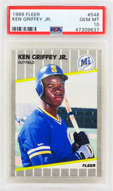 Ken Griffey Jr (Seattle Mariners) 1989 Fleer Baseball #548 RC Rookie Card - PSA 10 GEM MINT