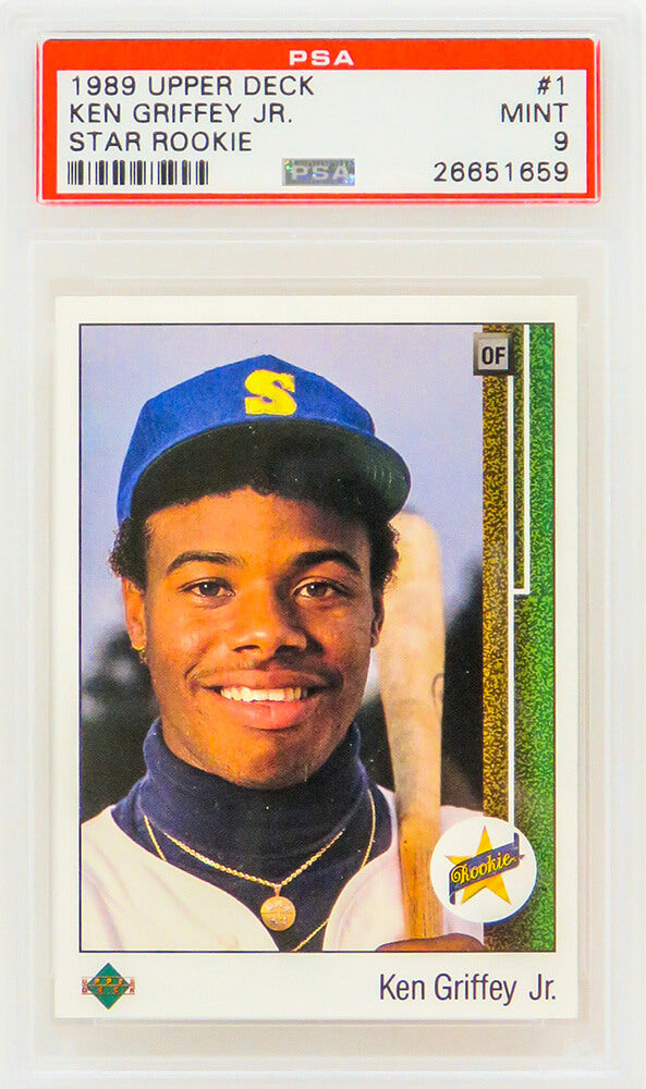 Ken Griffey Jr (Seattle Mariners) 1989 Upper Deck Baseball #1 RC Rookie Card - PSA 9 MINT