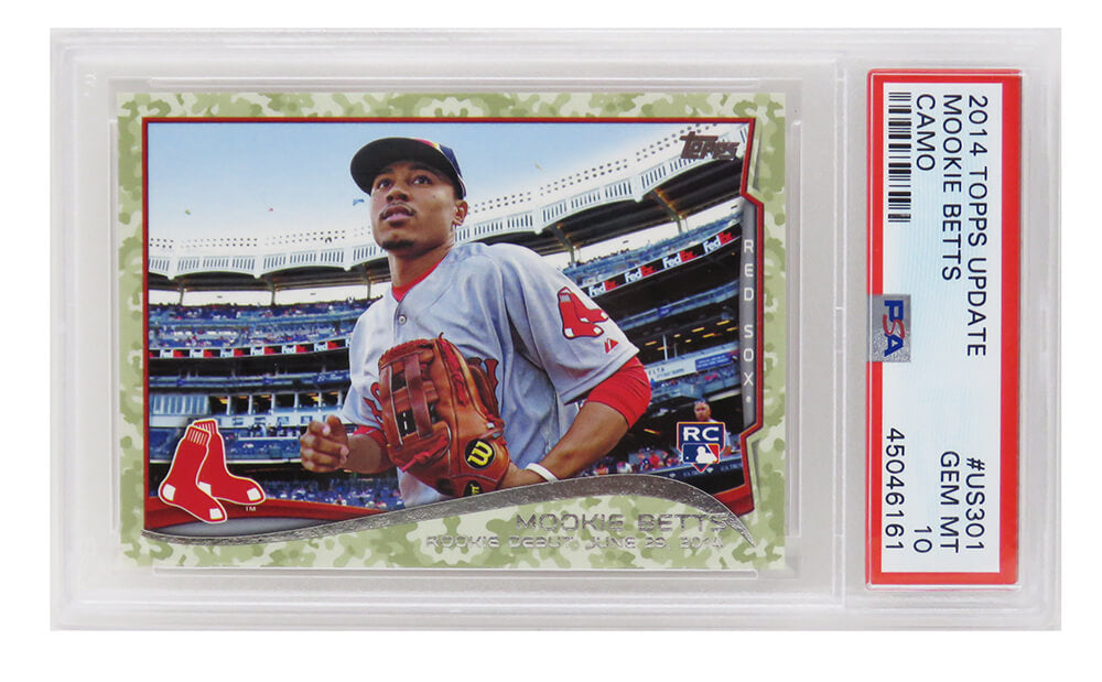 Mookie Betts (Boston Red Sox) 2014 Topps Update RC Rookie Card #US301 CAMO #91/99 - PSA 10 GEM MINT (LOW POP!)