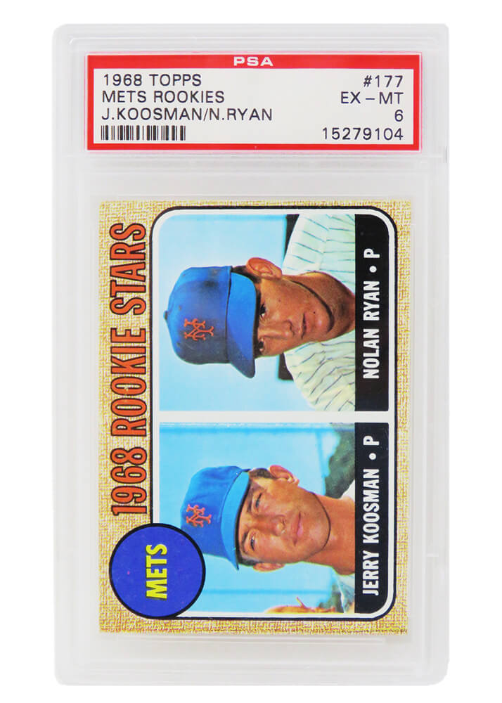 Nolan Ryan / Jerry Koosman (New York Mets) 1968 Topps Baseball #177 RC Rookie Card - PSA 6 (B)