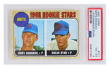 Nolan Ryan / Jerry Koosman (New York Mets) 1968 Topps Baseball #177 RC Rookie Card - PSA 4 (G)