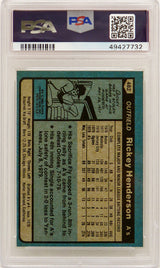 Rickey Henderson (Oakland A's) 1980 Topps Baseball #482 RC Rookie Card - PSA 8 NM-MT (C)