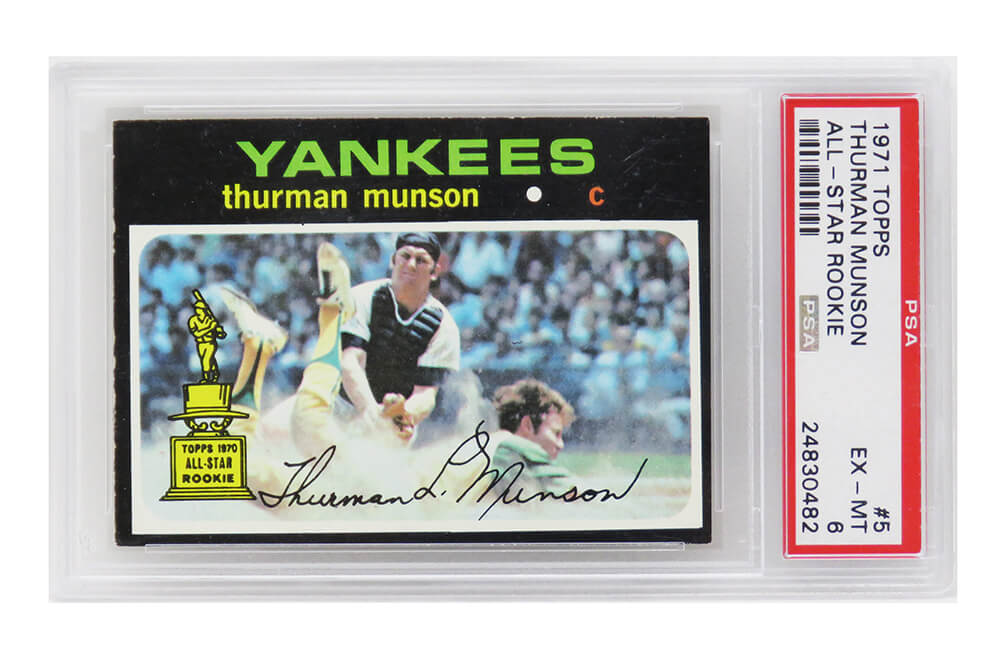 Thurman Munson (New York Yankees) 1971 Topps All Star Rookie Card #5 (2nd Year Card) - PSA 6 EX-MT (E)