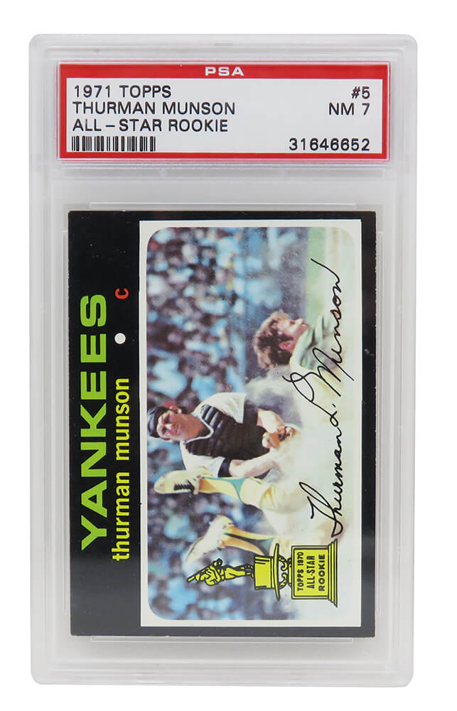 Thurman Munson (New York Yankees) 1971 Topps All Star Rookie Card #5 (2nd Year Card) - PSA 7 NM (H)