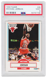 Michael Jordan (Chicago Bulls) 1990 Fleer Basketball #26 - PSA 9 MINT (New Label)