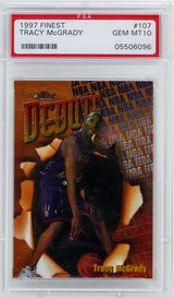 Tracy McGrady (Toronto Raptors) 1997 Topps Finest Basketball #107 RC Rookie Card - PSA 10 GEM MINT