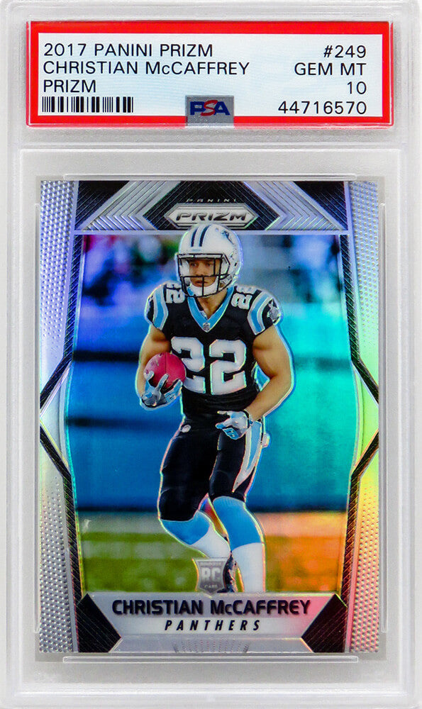 Christian McCaffrey (Carolina Panthers) 2017 Panini Prizm Football #249 Prizm RC Rookie Card - PSA 10 GEM MINT