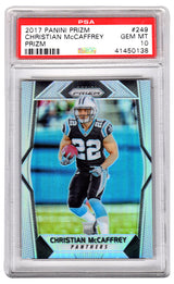 Christian McCaffrey (Carolina Panthers) 2017 Panini Prizm Football #249 Prizm RC Rookie Card - PSA 10 GEM MINT (Silver Label)