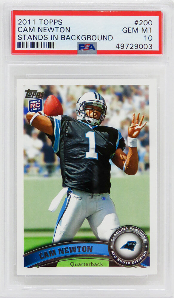 Cam Newton (Carolina Panthers) 2011 Topps Football #200 RC Rookie Card - PSA 10 GEM MINT (New Label)