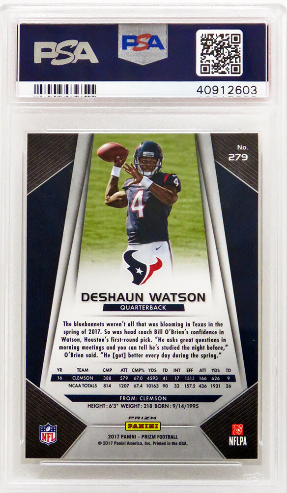 Deshaun Watson (Houston Texans) 2017 Panini Prizm Football #279 Prizm RC Rookie Card - PSA 10 GEM MINT