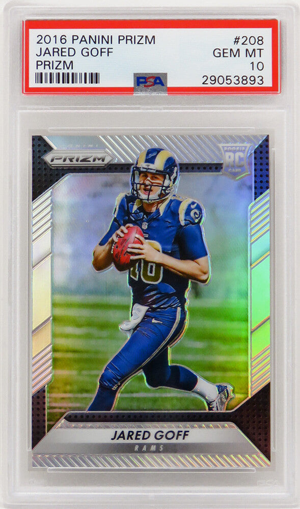 Jared Goff (Los Angeles Rams) 2016 Panini Prizm Football #208 Prizm RC Rookie Card - PSA 10 GEM MINT