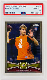 Kirk Cousins 2012 Topps Chrome Football #146 RC Rookie Card - PSA 10 GEM MINT