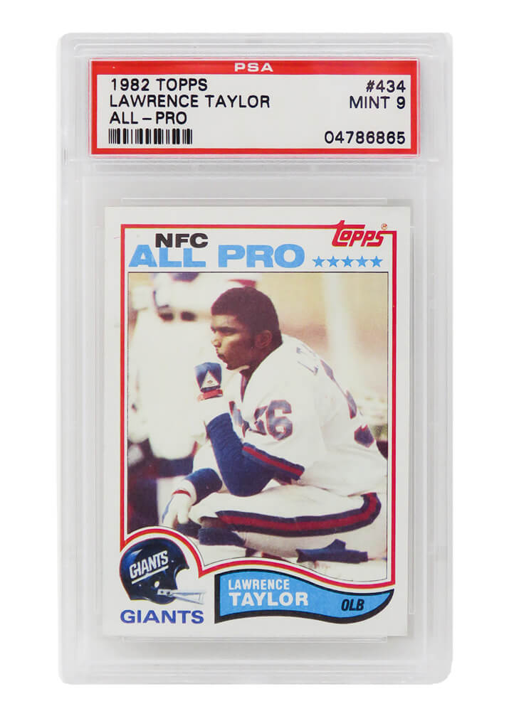 Lawrence Taylor (New York Giants) 1982 Topps Football #434 RC Rookie Card - PSA 9 MINT (B)