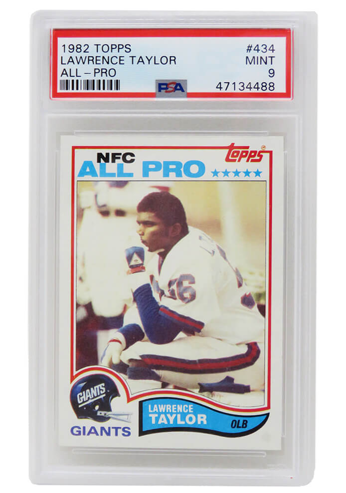 Lawrence Taylor (New York Giants) 1982 Topps Football #434 RC Rookie Card - PSA 9 MINT (C)