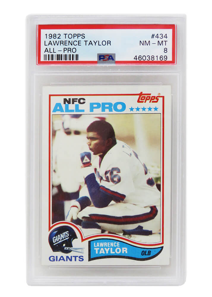 Lawrence Taylor (New York Giants) 1982 Topps Football #434 RC Rookie Card - PSA 8 NM-MT (D)