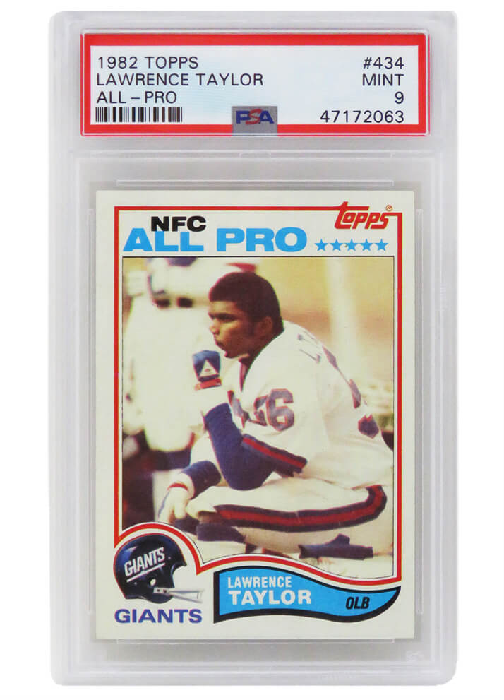 Lawrence Taylor (New York Giants) 1982 Topps Football #434 RC Rookie Card - PSA 9 MINT (D)