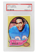 O.J. Simpson (Buffalo Bills) 1970 Topps Football #90 RC Rookie Card - PSA 7 NM (T1)