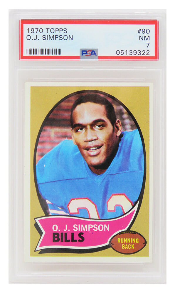 O.J. Simpson (Buffalo Bills) 1970 Topps Football RC Rookie Card #90 - PSA 7 NM (T3)