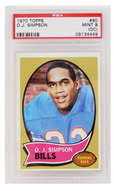 O.J. Simpson (Buffalo Bills) 1970 Topps Football RC Rookie Card #90 - PSA 9 (OC) MINT (D)