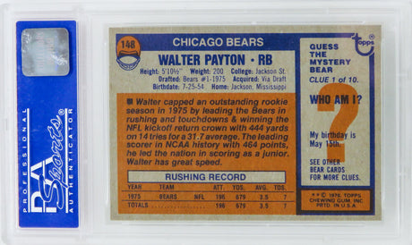 Walter Payton (Chicago Bears) 1976 Topps Football #148 RC Rookie Card - PSA 7 NM (B)