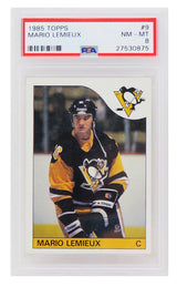 Mario Lemieux (Pittsburgh Penguins) 1985 Topps Hockey RC Rookie Card #9 - (PSA 8 NM-MT) (E)