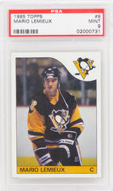 Mario Lemieux (Pittsburgh Penguins) 1985 Topps Hockey RC Rookie Card #9 - (PSA 9 MINT) (J)