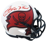 Buccaneers Mike Alstott "A-Train" Signed Lunar Speed Mini Helmet BAS Witnessed