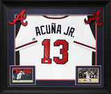 Braves Ronald Acua Jr. Signed White Majestic Cool Base Framed Jersey JSA