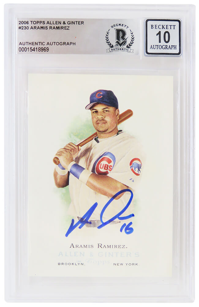 Aramis Ramirez Signed Chicago Cubs 2006 Allen & Ginter Baseball Card #230 - (Beckett - Auto Grade 10)