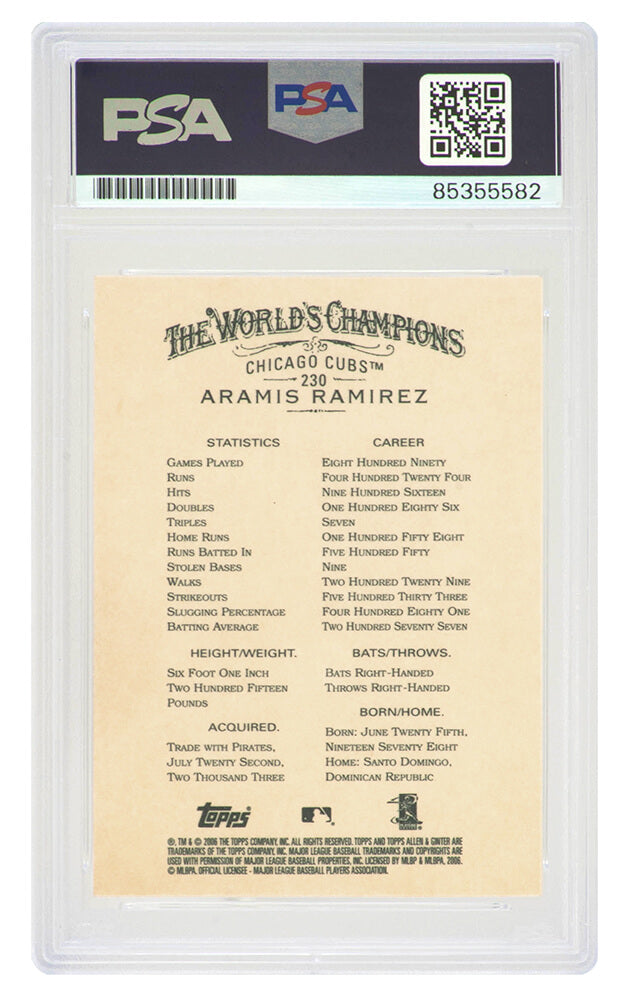 Aramis Ramirez Signed Cubs 2006 Allen & Ginter Baseball Card #230 - (PSA Encapsulated)