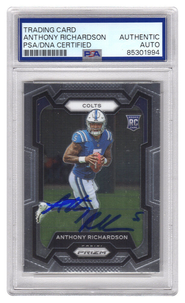 Anthony Richardson Signed Indianapolis Colts 2023 Panini Prizm Rookie Football Card #343 (PSA Encapsulated)