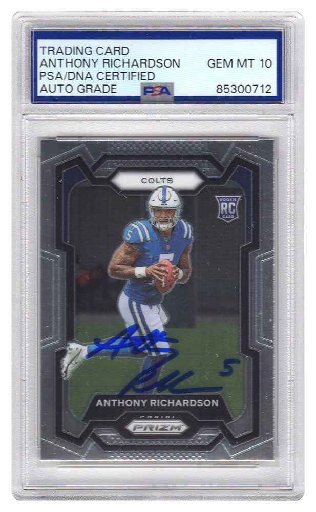 Anthony Richardson Signed Colts 2023 Panini Prizm Rookie Football Card #343 (PSA Encapsulated - Auto Grade 10)