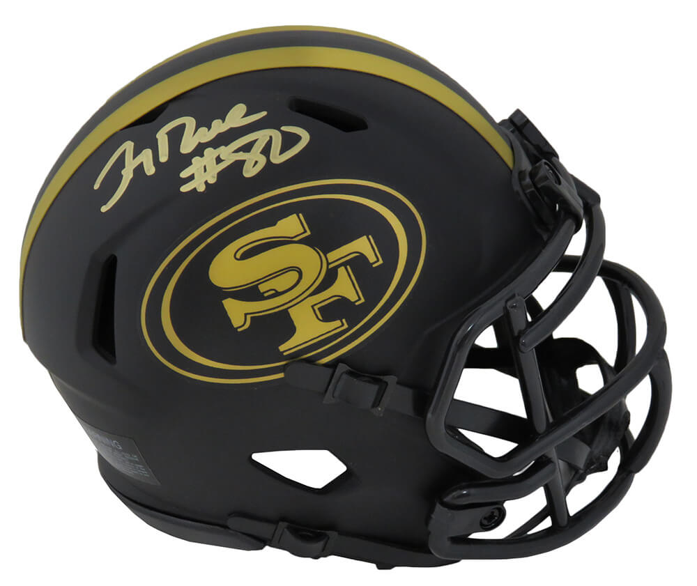 Jerry Rice Signed San Francisco 49ers Eclipse Black Matte Riddell Speed Mini Helmet