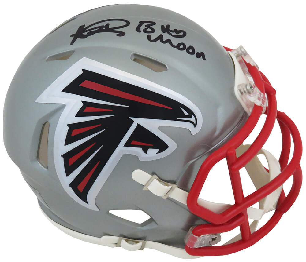 Andre Rison Signed Atlanta Falcons FLASH Riddell Speed Mini Helmet w/Bad Moon