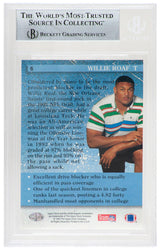 Willie Roaf Signed New Orleans Saints 1993 Upper Deck Rookie Football Card #6 w/HOF 2012 (Beckett Encapsulated)