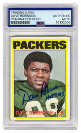 Dave Robinson Signed Green Bay Packers 1972 Topps Football Card #116 w/HOF 2013 - (PSA Encapsulated)