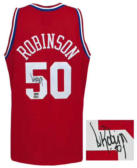 David Robinson Signed 1991 All Star Game Red M&N Authentic Basketball Jersey (Beckett)