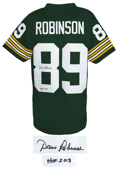 Dave Robinson Signed Green Custom Football Jersey w/HOF 2013