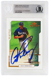 Alex Rodriguez Signed Seattle Mariners 2000 Upper Deck MVP Baseball Card #104 - (Beckett Encapsulated)