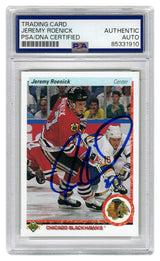 Jeremy Roenick Signed Chicago Blackhawks 1990 Upper Deck Rookie Hockey Card #63 - (PSA/DNA Encapsulated)